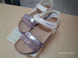 Geox-37-Sandalo Nuovo bianco e viola 